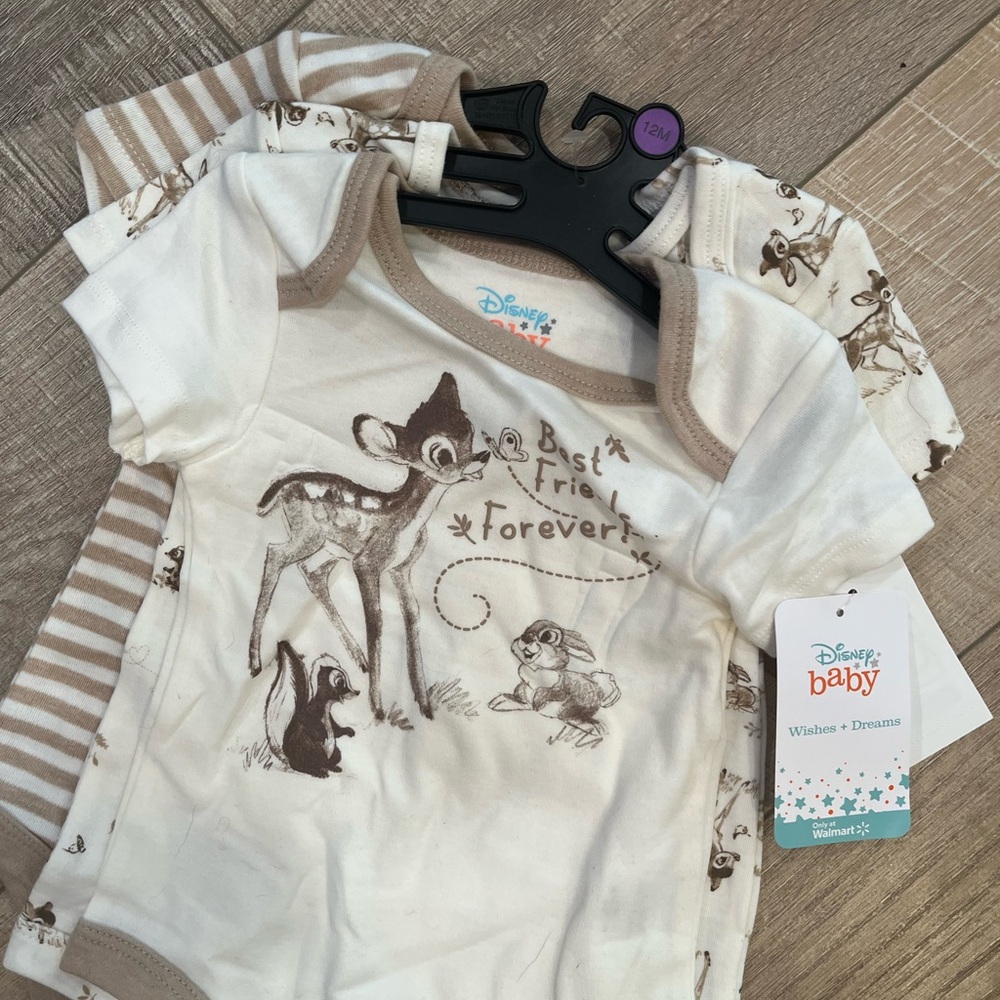 NWT Disney Baby Bambi Onesie Set